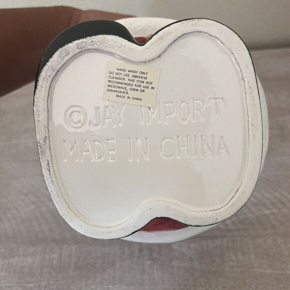 Vintage Red Santa Claus Cookie Jar Jay Import 9.5" Christmas Candy Cane - Picture 8 of 9